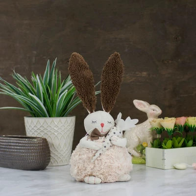 Northlight 14" Beige And Brown Plush Easter Bunny Rabbit Holding A Carrot Spring Figure 3 Northlight 14" Beige And Brown Plush Easter Bunny Rabbit Holding A Carrot Spring Figure