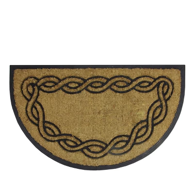 Northlight Black And Brown Swirl Half Round Doormat 17" X 29" 3 Northlight Black And Brown Swirl Half Round Doormat 17" X 29"
