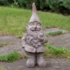 Northlight 17.75" Gray Standing Gnome Outdoor Garden Statue