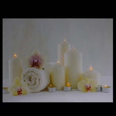 Northlight LED Lighted Candles And Orchids Spa Inspired Canvas Wall Art 15.75" 4 Northlight LED Lighted Candles And Orchids Spa Inspired Canvas Wall Art 15.75" - Image 2