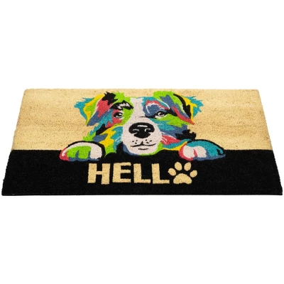 Northlight Ivory And Black "Hello" Multicolor Dog Outdoor Coir Doormat 18" X 30" 5 Northlight Ivory And Black "Hello" Multicolor Dog Outdoor Coir Doormat 18" X 30" - Image 3
