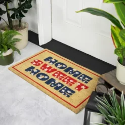 Northlight Red And Blue Americana Home Sweet Home Coir Outdoor Doormat 18" X 30" -Northlight GUEST 1be2178b deed 493a 8db9 d629e7b9f42e