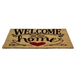 Northlight Natural Coir "Welcome To Our Home" Rectangular Doormat 18" X 30" -Northlight GUEST 1c440c7c f5fa 4040 93ad fb2db4c3dde9