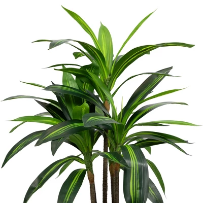 Northlight 36" Two-Tone Green Dracaena Artificial Potted Plant 6 Northlight 36" Two-Tone Green Dracaena Artificial Potted Plant - Image 4