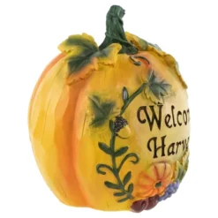 Northlight 7" Orange "Welcome Harvest" Pumpkin Fall Tabletop Decoration -Northlight GUEST 22153f78 b5e0 4c65 ad7a 957b096df6e2