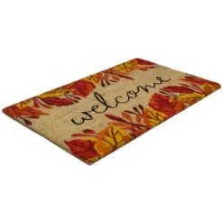Northlight Leafy Fall Harvest Rectangular "Welcome" Doormat 18" X 30" -Northlight GUEST 2a2c9970 bb5f 434c b5db ebc8258360ee