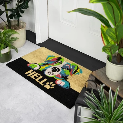 Northlight Ivory And Black "Hello" Multicolor Dog Outdoor Coir Doormat 18" X 30" 4 Northlight Ivory And Black "Hello" Multicolor Dog Outdoor Coir Doormat 18" X 30" - Image 2