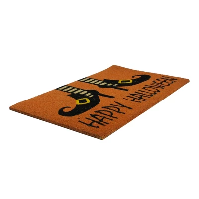 Northlight Wicked Witch Shoes "Happy Halloween" Coir Doormat 18" X 30" 3 Northlight Wicked Witch Shoes "Happy Halloween" Coir Doormat 18" X 30"