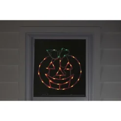 Northlight 14" Jack-O-Lantern Double Sided Halloween Window Silhouette Decoration - Orange/Green -Northlight GUEST 327d74f4 9662 476f 841a 7572ca6648d9
