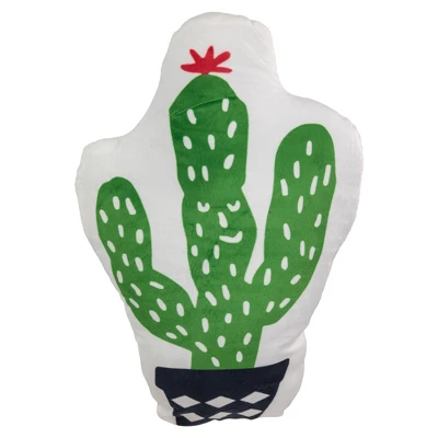 Northlight 18.5" Cactus Shaped Plush Fleece Indoor Throw Pillow - Green/White 5 Northlight 18.5" Cactus Shaped Plush Fleece Indoor Throw Pillow - Green/White - Image 3