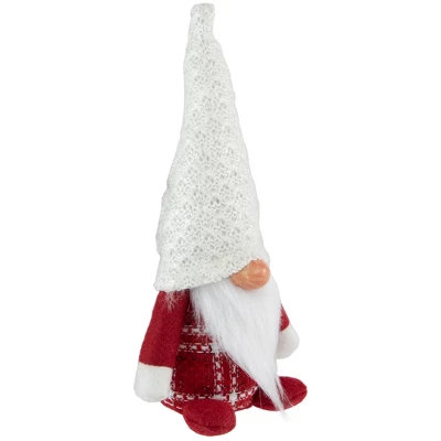 Northlight 9.5" Red And White Plaid Boy Gnome Christmas Decoration 4 Northlight 9.5" Red And White Plaid Boy Gnome Christmas Decoration - Image 2