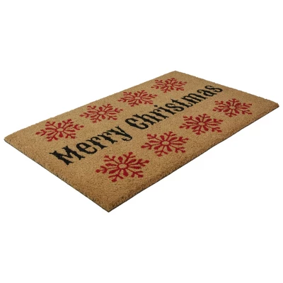 Northlight Natural Coir Merry Christmas Snowflake Doormat 18" X 30" 4 Northlight Natural Coir Merry Christmas Snowflake Doormat 18" X 30" - Image 2