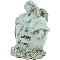 Northlight 6.5" Religious "In Loving Memory" Sleeping Angel Bereavement Outdoor Patio Garden Statue - Gray -Northlight GUEST 43e42a30 9a5f 401c adcd 7df1325aa923