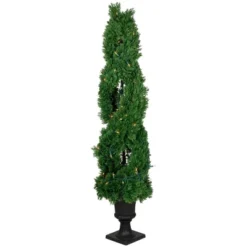 Northlight Real Touch™ Artificial Pre-Lit Cedar Double Spiral Topiary Tree, Clear Lights 4.5' 11 Northlight Real Touch™ Artificial Pre-Lit Cedar Double Spiral Topiary Tree, Clear Lights 4.5' -Northlight GUEST 4435afec ffe5 4e0d 9976 a823c60d4bfe