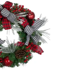 Northlight Plaid And Houndstooth And Red Berries Artificial Christmas Wreath - 24-Inch, Unlit 7 Northlight Plaid And Houndstooth And Red Berries Artificial Christmas Wreath - 24-Inch, Unlit -Northlight GUEST 446f17bd 25ed 4b81 94e6 29519f3f0bed
