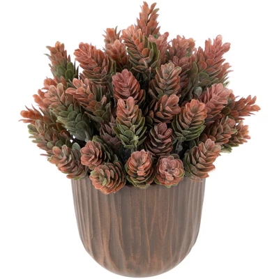 Northlight 8" Two-Tone Wild Flower Artificial Plant In A Textured Lined Pot 4 Northlight 8" Two-Tone Wild Flower Artificial Plant In A Textured Lined Pot - Image 2