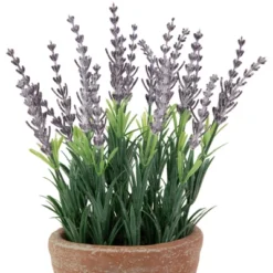 Northlight 10" Artificial Lavender And Leaves In Weathered Pot -Northlight GUEST 4f53505c 6a41 4a6f bcdd 3dc687d2d4e1