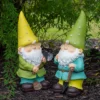 Northlight Set Of 2 Green And Yellow Gnome Outdoor Garden Statues 12.25"