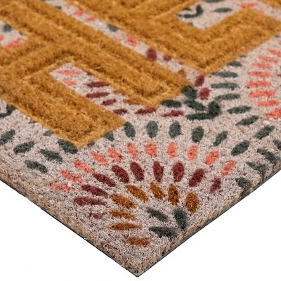 Northlight Brown And Pink "Hello" Floral Coir Outdoor Doormat 18" X 30" 7 Northlight Brown And Pink "Hello" Floral Coir Outdoor Doormat 18" X 30" - Image 5