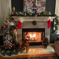 Northlight 48" Santa Claus With Artificial Flocked Alpine Tree Christmas Figure -Northlight GUEST 549159f5 f5db 4352 a424 50e7221f81b8