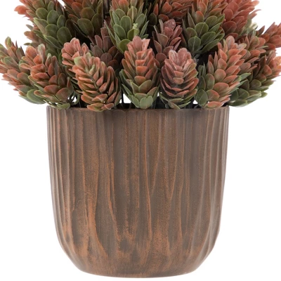 Northlight 8" Two-Tone Wild Flower Artificial Plant In A Textured Lined Pot 5 Northlight 8" Two-Tone Wild Flower Artificial Plant In A Textured Lined Pot - Image 3