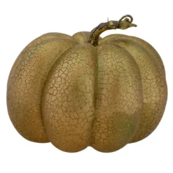 Northlight 7" Gold Crackled Fall Harvest Pumpkin Decoration -Northlight GUEST 5c5212c0 eae1 4511 88a5 d831f5a9492f