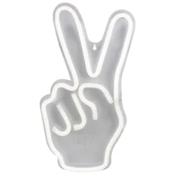 Northlight 15โ Bright White Neon Style Peace Fingers LED Lighted Wall Sign