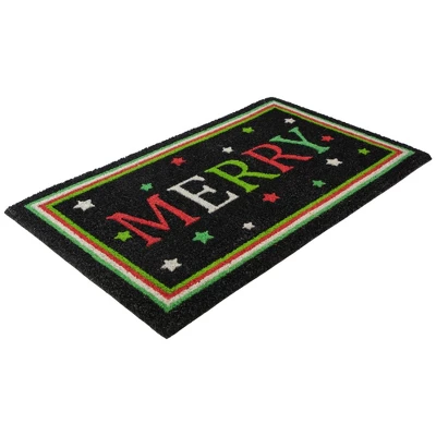 Northlight Black Coir "Merry" Christmas Doormat 18" X 30" 4 Northlight Black Coir "Merry" Christmas Doormat 18" X 30" - Image 2