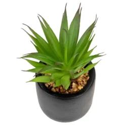 Northlight 7" Green Artificial Sword Grass In Black Pot -Northlight GUEST 640cd6f3 3061 432f bf5a a0b2f2f52da6