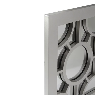 Northlight 25.25" Metallic Gray Rectangular Geometric Wall Mirror 4 Northlight 25.25" Metallic Gray Rectangular Geometric Wall Mirror - Image 2