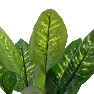 Northlight 59" Artificial Wide Leaf Green Dieffenbachia Potted Plant 4 Northlight 59" Artificial Wide Leaf Green Dieffenbachia Potted Plant - Image 2