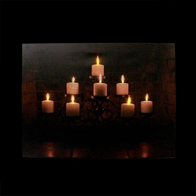 Northlight LED Lighted Flickering Rustic Fireplace Candles Canvas Wall Art 11.75" X 15.75" 3 Northlight LED Lighted Flickering Rustic Fireplace Candles Canvas Wall Art 11.75" X 15.75"
