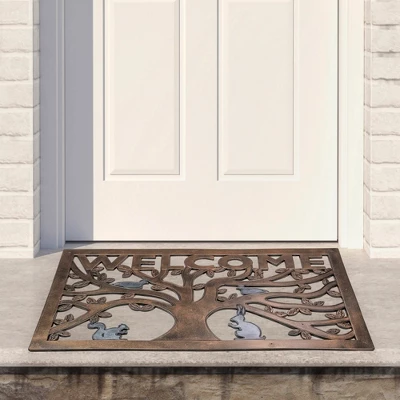 Northlight Tree With Animals Rectangular "Welcome" Doormat 18" X 30" 3 Northlight Tree With Animals Rectangular "Welcome" Doormat 18" X 30"