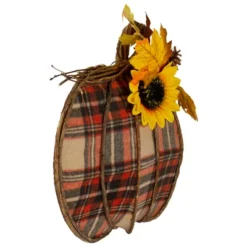 Northlight 14" Orange And Brown Plaid Fall Harvest Pumpkin Wall Decor -Northlight GUEST 7273aeac 31fb 499e 9dbd 14683a1dae95