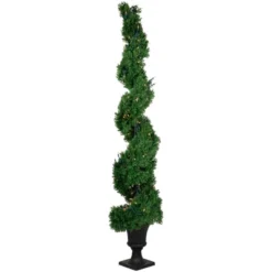 Northlight 5.5' Pre-Lit Artificial Cedar Spiral Topiary Tree In Urn Style Pot, Clear Lights -Northlight GUEST 7886fc73 1b35 4632 8f8c 97400173b801