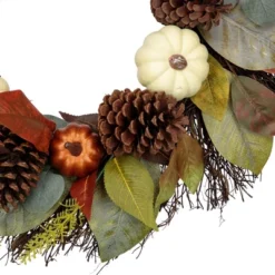 Northlight Pumpkin, Pinecone, And Gourd Artificial Fall Harvest Wreath, 24-Inch, Unlit -Northlight GUEST 7929eb2a 0ed7 42ac ae1a 44bbf191a52c