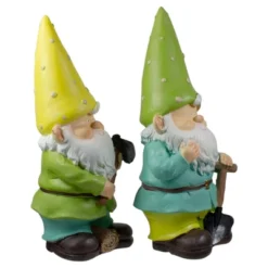 Northlight Set Of 2 Green And Yellow Gnome Outdoor Garden Statues 12.25" -Northlight GUEST 79601f18 13d5 4f0a 8cc9 d59aa3885864