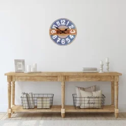 Northlight 12" Battery Operated "Beach" Round Wall Clock