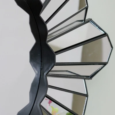 Northlight 25" Sparkling Sunburst Matte Black Round Wall Mirror 4 Northlight 25" Sparkling Sunburst Matte Black Round Wall Mirror - Image 2