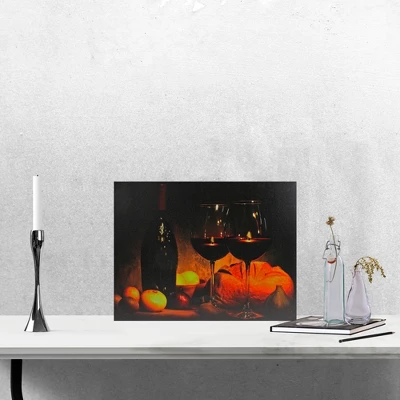 Northlight Valentine's Day 11.75" X 15.75" Prelit LED Flickering Wine, Bread And Candles Canvas Wall Art 3 Northlight Valentine's Day 11.75" X 15.75" Prelit LED Flickering Wine, Bread And Candles Canvas Wall Art
