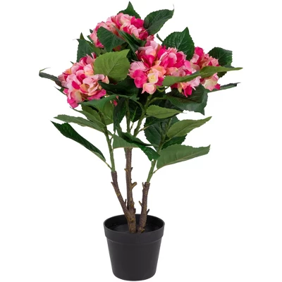 Northlight 25.75" Hydrangea Flower Artificial Potted Plant - Pink/Green 5 Northlight 25.75" Hydrangea Flower Artificial Potted Plant - Pink/Green - Image 3