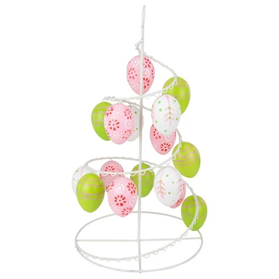 Northlight 14.25" Floral Cut-Out Spring Easter Egg Tree Decoration - Pink/Green 4 Northlight 14.25" Floral Cut-Out Spring Easter Egg Tree Decoration - Pink/Green - Image 2