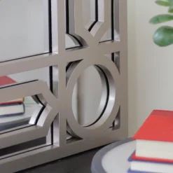 Northlight 29.5" Gray Framed Geometric Design Rectangular Wall Mirror -Northlight GUEST 84ccd58d b20c 4293 a5af e3e3f7ad563f