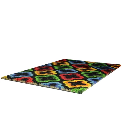 Northlight Red And Yellow Retro Quatrefoil Design Doormat 29" X 17" 3 Northlight Red And Yellow Retro Quatrefoil Design Doormat 29" X 17"