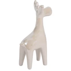 Northlight 5.5" Pearlized Cream Ceramic Moose Christmas Figure -Northlight GUEST 8915b58d 740c 4df0 87c9 3aab95b31864