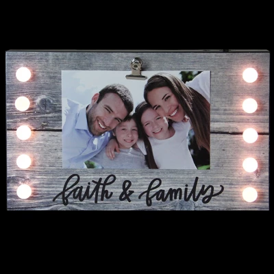 Northlight LED Lighted Faith & Family Picture Frame With Clip - 4" X 6" 4 Northlight LED Lighted Faith & Family Picture Frame With Clip - 4" X 6" - Image 2