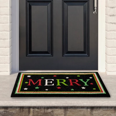 Northlight Black Coir "Merry" Christmas Doormat 18" X 30" 3 Northlight Black Coir "Merry" Christmas Doormat 18" X 30"