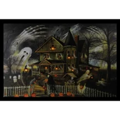 Northlight LED Lighted Creepy Haunted House Halloween Canvas Wall Art 12" X 15.75" -Northlight GUEST 918f5e05 48e5 42de 95b3 1ea64a53b79f