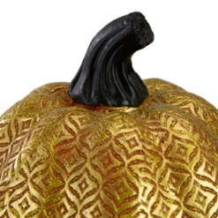 Northlight 9.75" Gold And Orange Greek Key Textured Autumn Pumpkin Tabletop Decoration 6 Northlight 9.75" Gold And Orange Greek Key Textured Autumn Pumpkin Tabletop Decoration -Northlight GUEST 94de604f 0f97 4c32 b582 722660464fd9