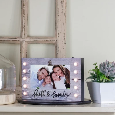 Northlight LED Lighted Faith & Family Picture Frame With Clip - 4" X 6" 3 Northlight LED Lighted Faith & Family Picture Frame With Clip - 4" X 6"